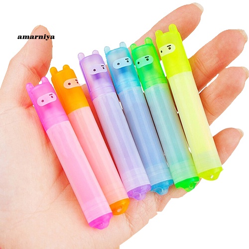 Set 6 Bút Dạ Quang Hình Thỏ Dễ Thương Cho Bé