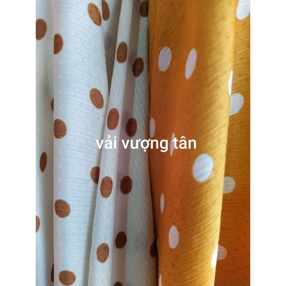 Vải lụa tằm chấm bi