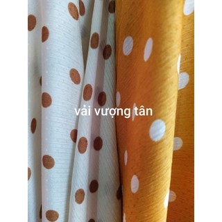 Vải lụa tằm chấm bi