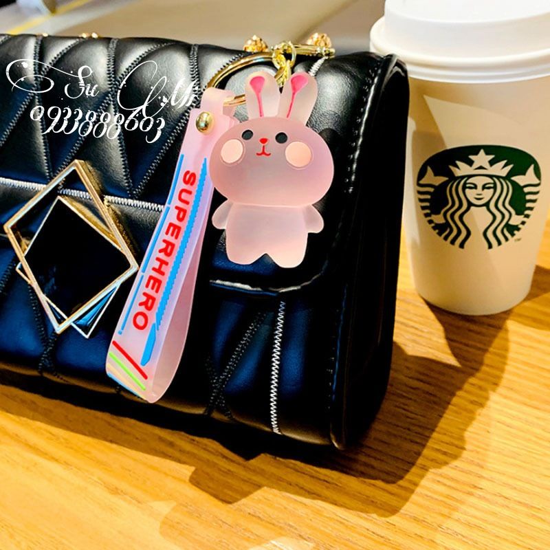 Móc khóa hoạt hình siêu dễ thương.Móc khóa thỏ, ếch, gấu , vịt trang trí ba lô, túi sách..