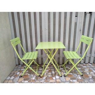 Bộ bàn ghế sắt cafe mini color ( 1 bàn + 2 ghế )