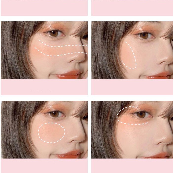 Phấn má hồng HUAQING mềm mịn chống nước lâu trôi kiềm dầu 6 màu tùy chọn