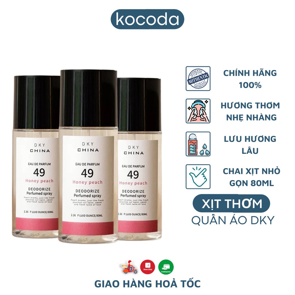 Xịt thơm quần áo DKY lưu hương thơm lâu, chống muỗi, chống nấm mốc tủ quần áo 80ml - KOCODA