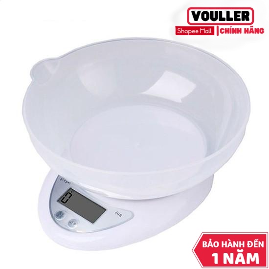 Cân Tiểu Ly Thực Phẩm Điện Tử Vouller 5Kg Cho Nhà Bếp (Trắng)