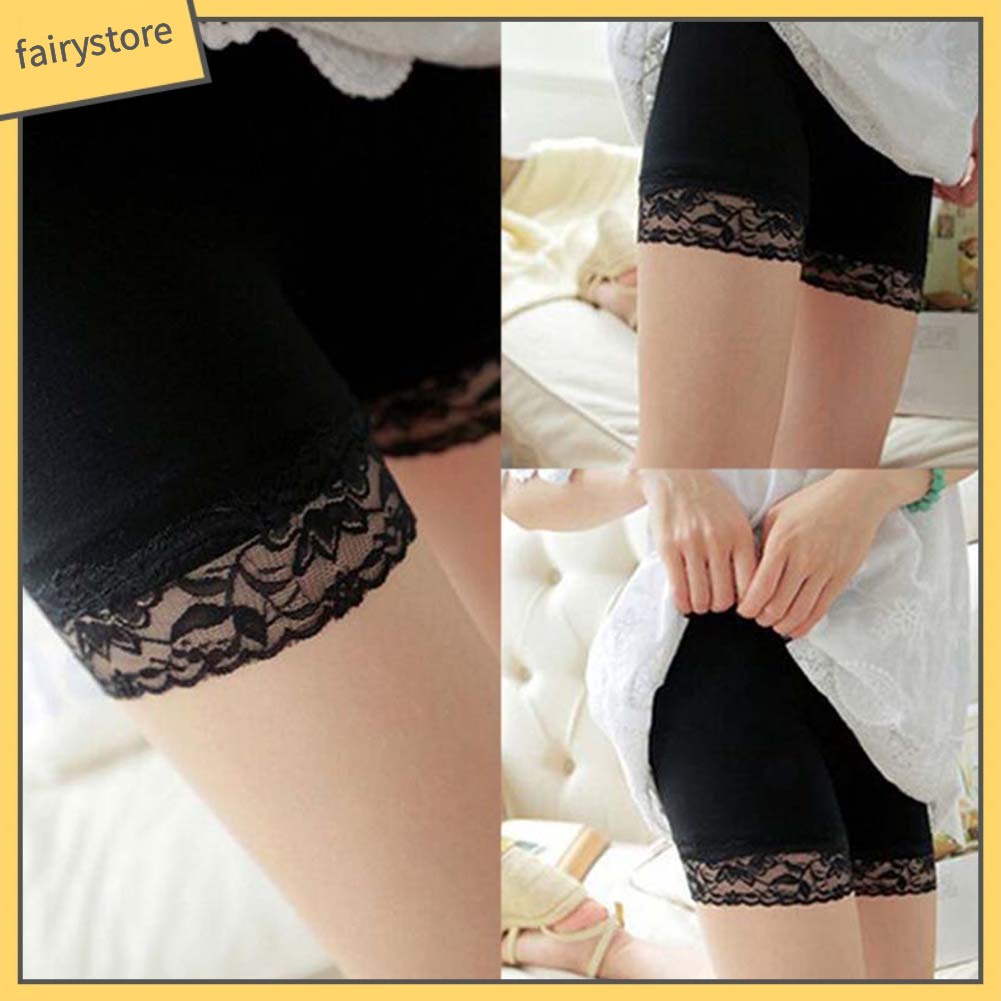 Quần bảo hộ ngắn phối ren để mặc đầm thời trang dành cho nữ