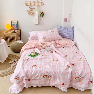 Bộ chăn ga gối cotton đũi bèo_nhập khẩu