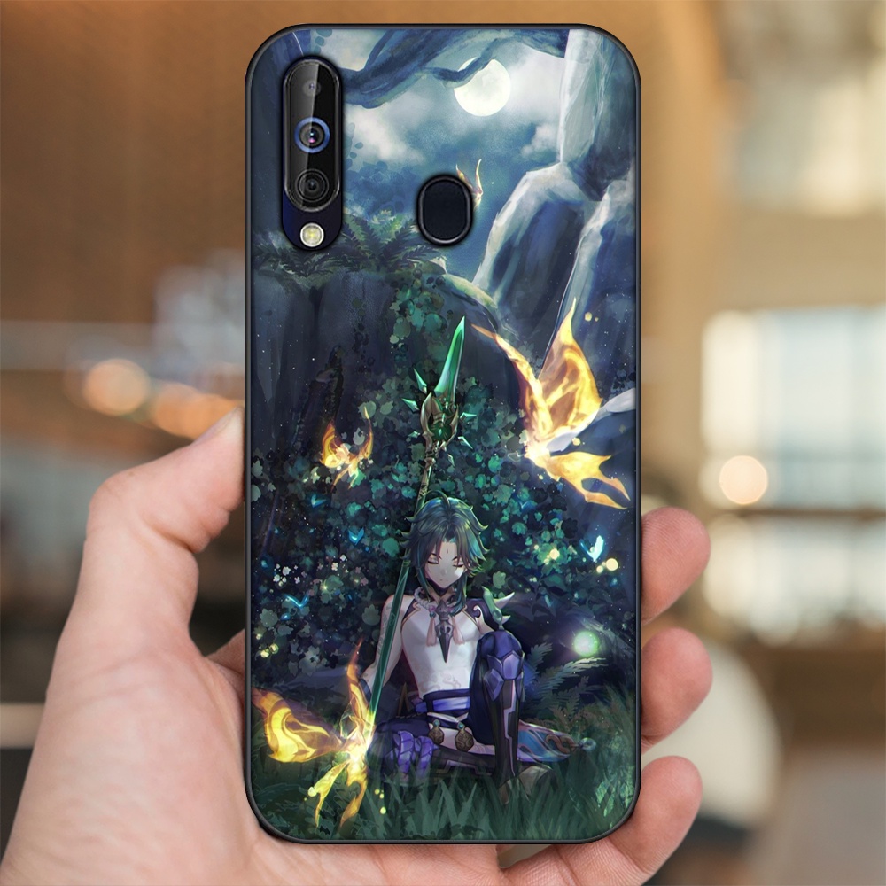 Ốp lưng Samsung A8s, A60, M30 viền đen in hình Xiao Genshin Impact