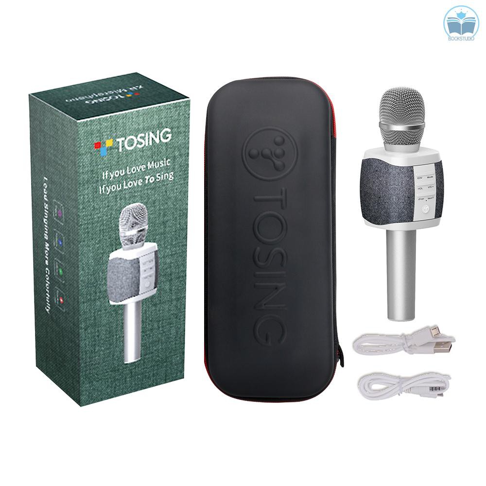 TOSING 027 Wireless Karaoke Microphone Bluetooth Speaker 2-in-1 Handheld Singing & Recording Portable KTV Player for Phone PC Tablet