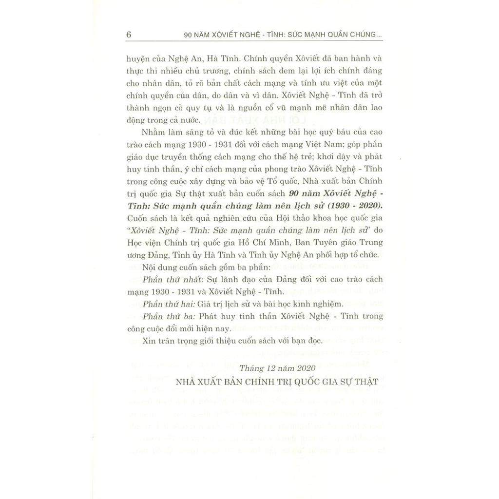 Sách - 90 Năm Xô Viết Nghệ – Tĩnh Sức Mạnh Quần Chúng Làm Nên Lịch Sử (1930 – 2020) (Kỷ Yếu Hội Thảo Khoa Học) | BigBuy360 - bigbuy360.vn