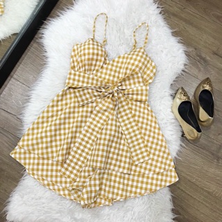Jumb caro chéo ngực cột nơ eo