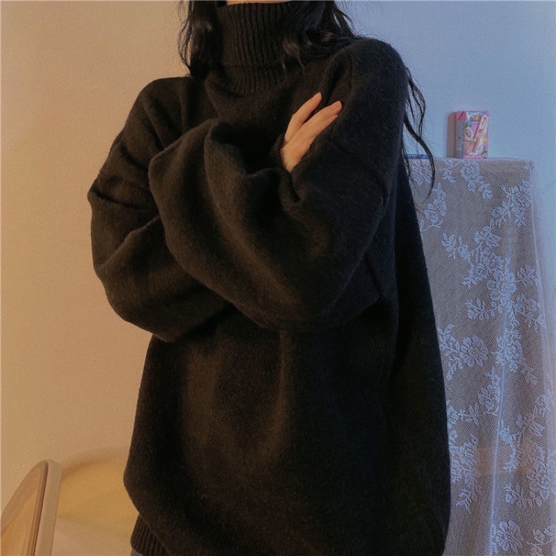Áo len cổ cao