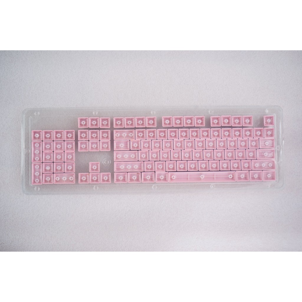 Bộ Keycap 104 phím xuyên led ABS màu hồng của phím cơ E-Dra EK3104 Dream Pink