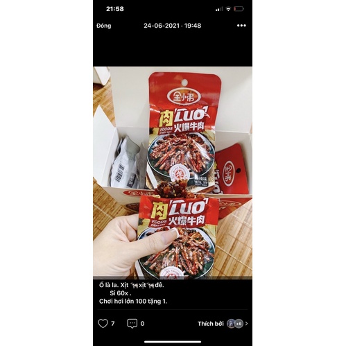 20g/ hộp Thịt Bò ướt xé cay Tẩm mè | BigBuy360 - bigbuy360.vn