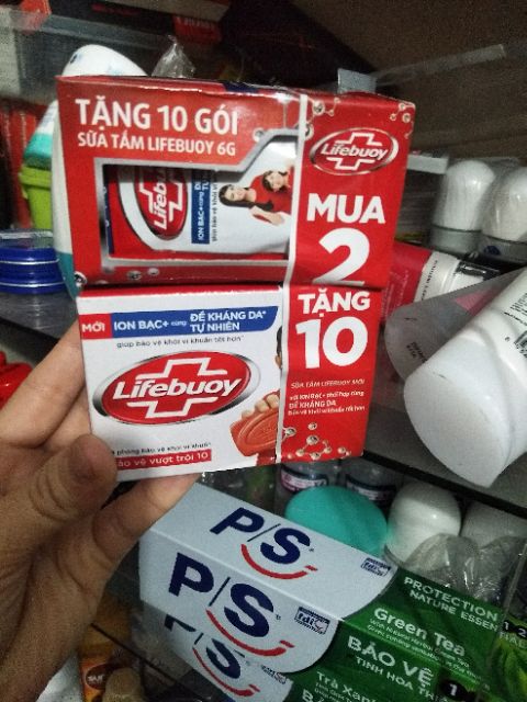 xà bông lifebuoy chăm sóc da ( mua 3 bánh tặng 1 khăn mặt cao cấp)