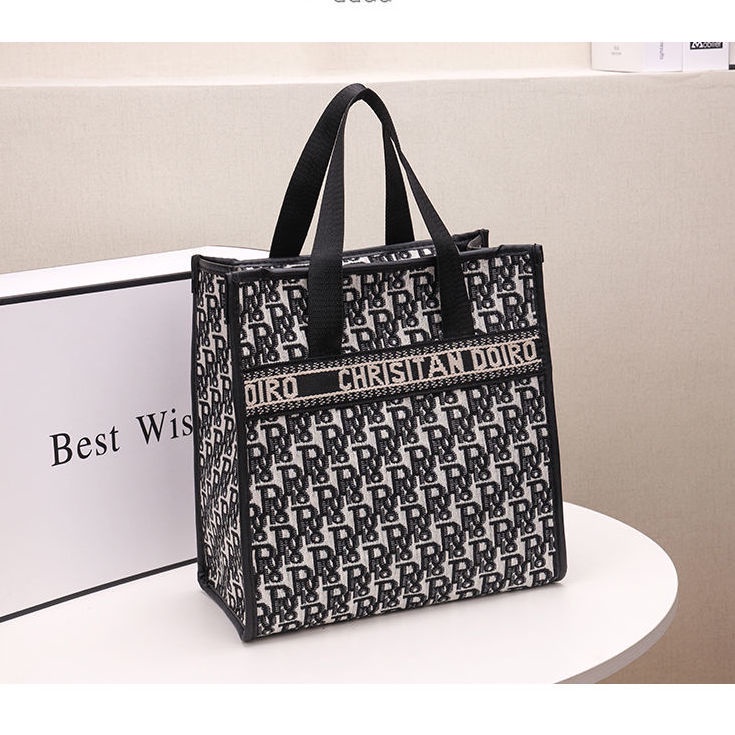 Túi Tote Vải Canvas Dáng Vuông Sức Chứa Lớn Thời Trang Cho Nữ