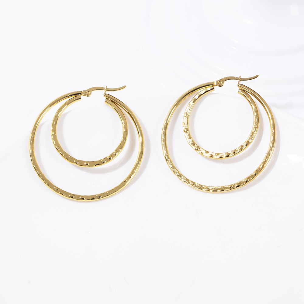 Khuyên Tai Tròn To 40MM Bằng Thép Titan / Thép Không Gỉ Không Gây Dị Ứng Dành Cho Nữ