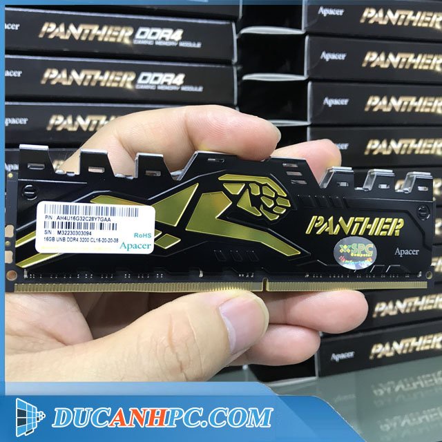Ram PC DDR4 Apacer OC Panther-Golden 16GB bus 3200Mhz - AH4U16G32C28Y7GAA-1 - FULLNEW