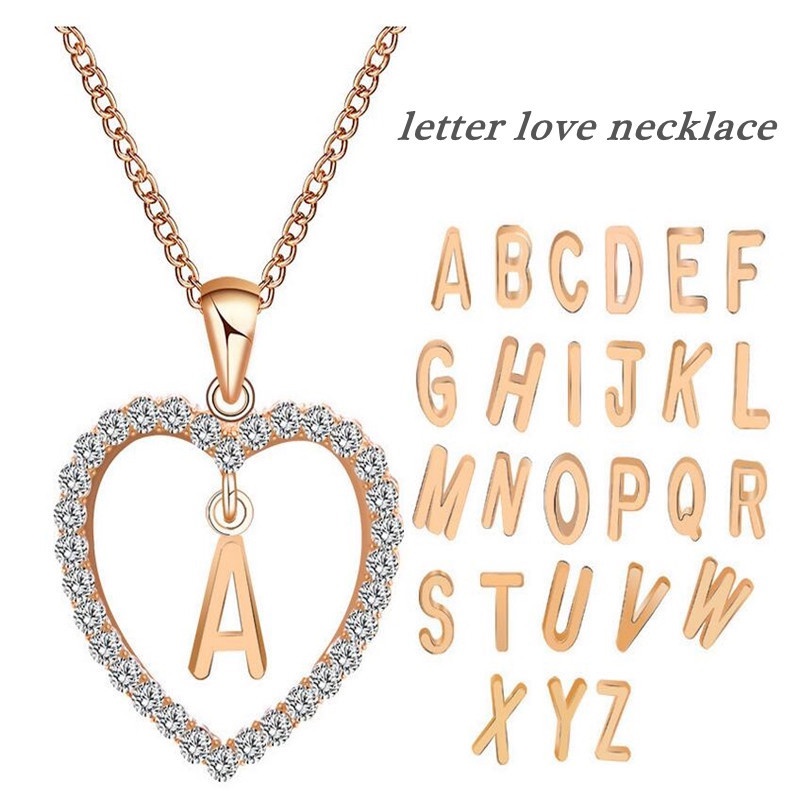 Vòng cổ Mặt 26 Chữ Cái Đính Đá Zircon Thời Trang Cho Nữ