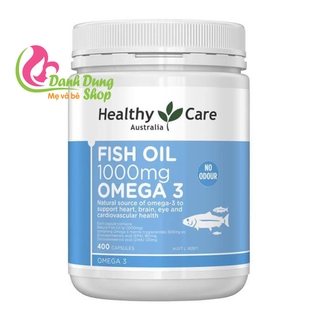 Dầu cá Fish Oil 1000mg Omega 3 Healthy Care, 400 viên - Mẫu mới