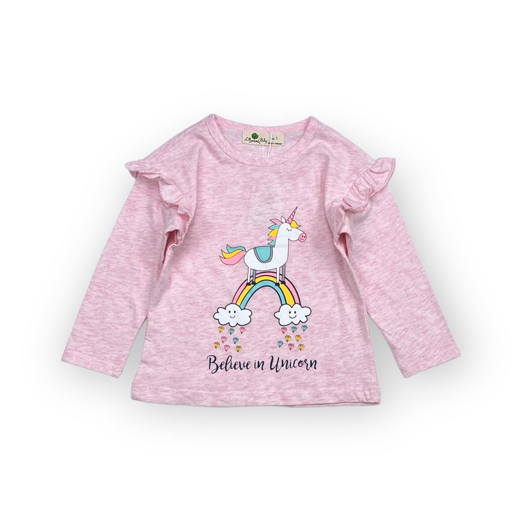 Áo bé gái dài tay LITIBABY thu đông tay bèo, size 1,2 ,3, 4, 5, 6, 7 tuổi