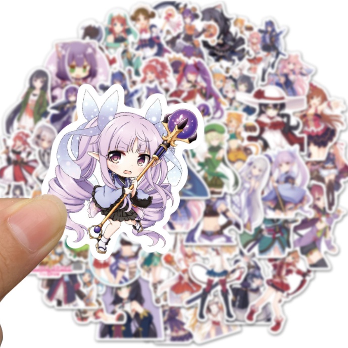 Combo Sticker CÔNG CHÚA PRINCESS CONNECT RE DIVE  nhựa PVC không thấm nước, dán nón bảo hiểm, laptop, điện thoại