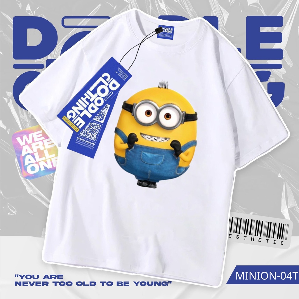 Áo thun nam nữ tay lỡ unisex oversize áo phông form rộng basic tee hình minions niêng rằng