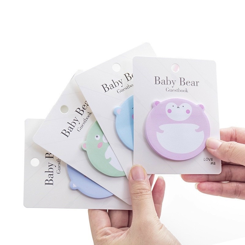 Giấy note ghi chú hình gấu baby bear cute dễ thương