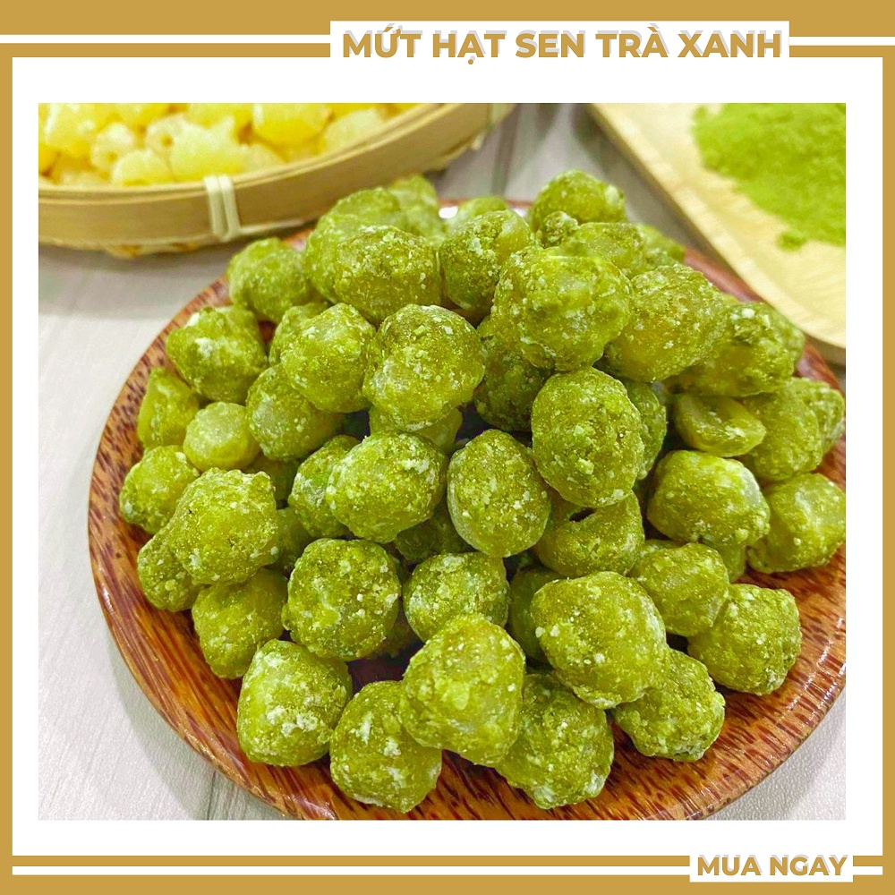 Mứt hạt sen ít đường vị trà xanh matcha Senfarm 500g