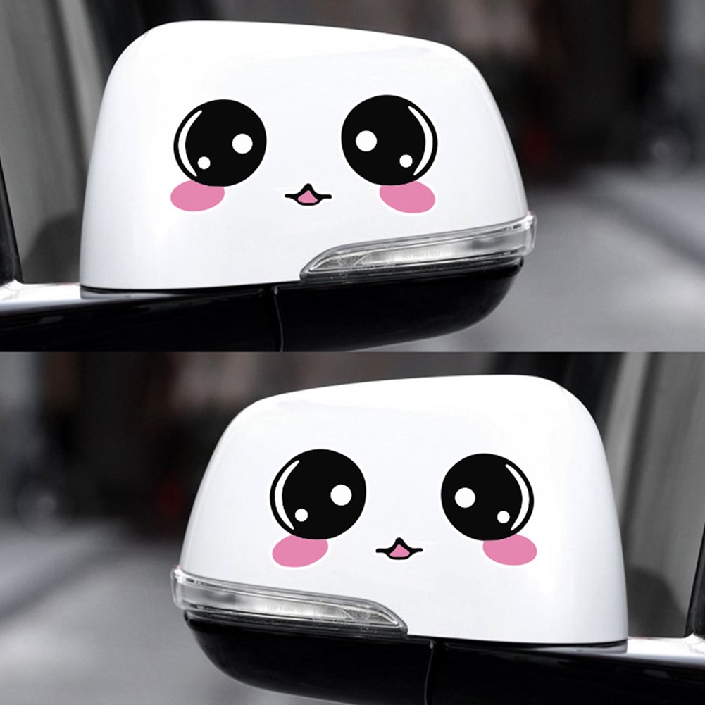 Sticker Dán Kính Chiếu Hậu Xe Hơi Hình Mặt Cười Vui Nhộn