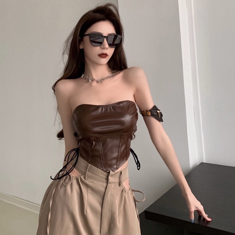 ÁO DA CÚP NGỰC ĐAN DÂY SEXY ULZZANG