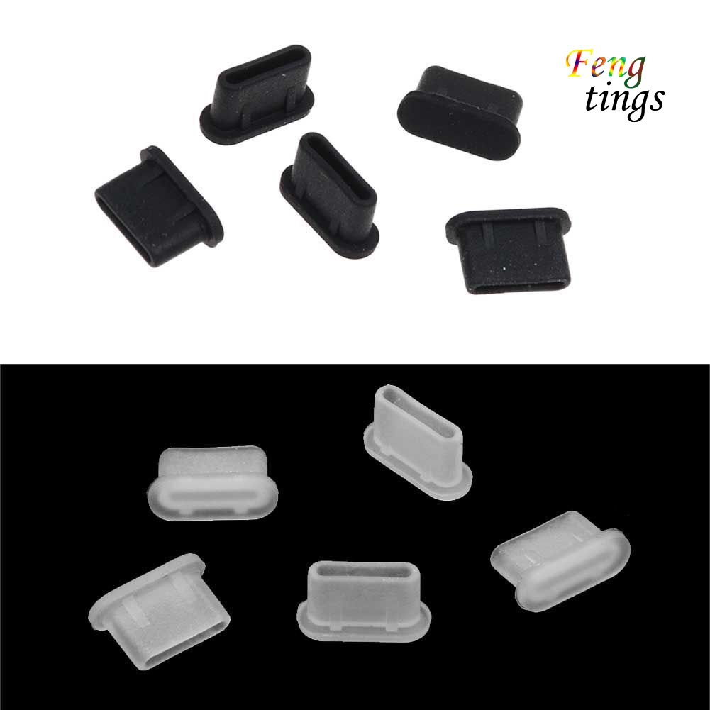 5 nút bịt chống bụi bằng silicon mềm cho cổng sạc Type điện thoại / máy tính bảng