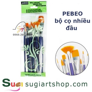Bộ cọ nhiều đầu, cọ vẽ sơn dầu, cọ vẽ acrylic Pebeo bộ 8 cây