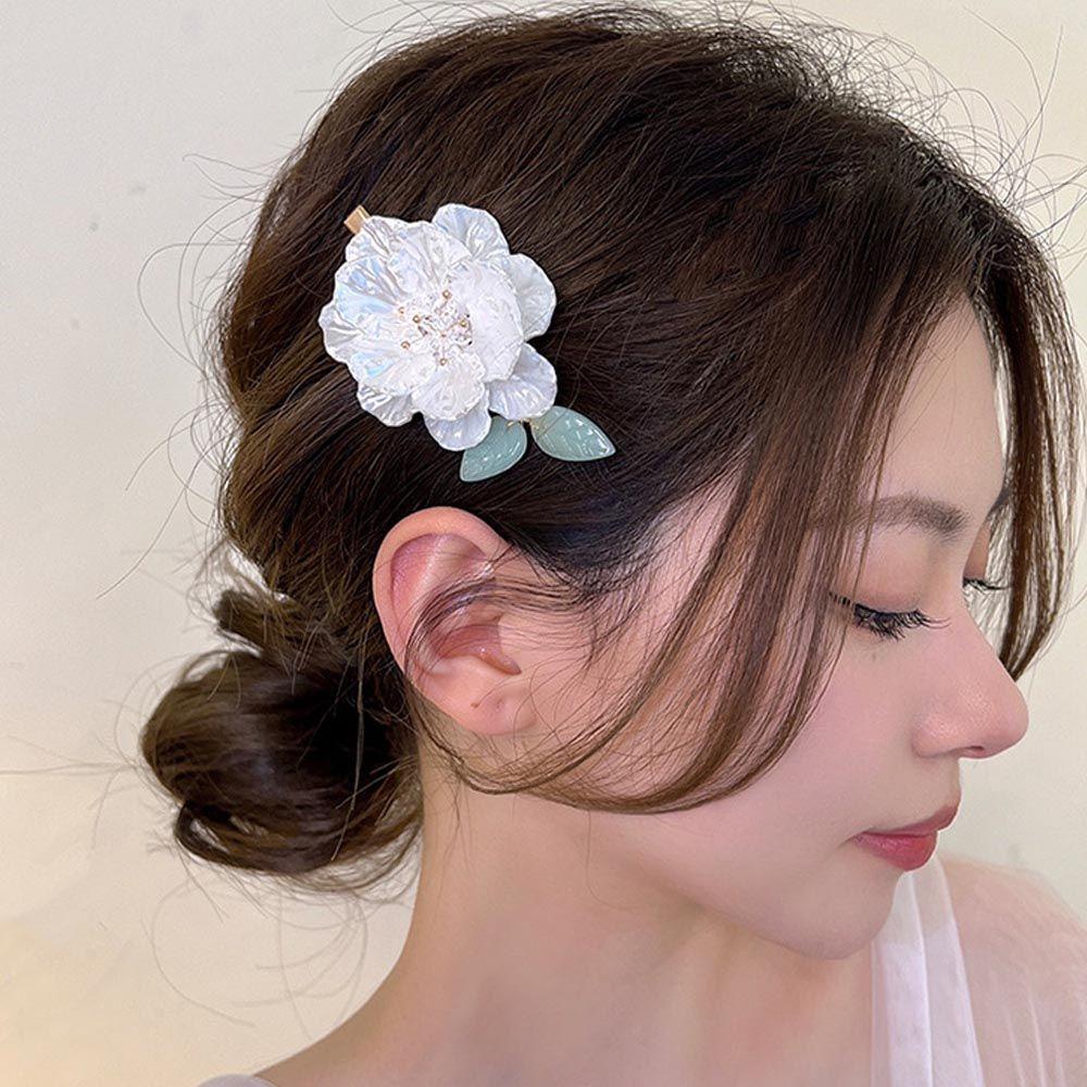 Kẹp Tóc Hình Hoa Trà Thanh Lịch WMES15H Cho Nữ