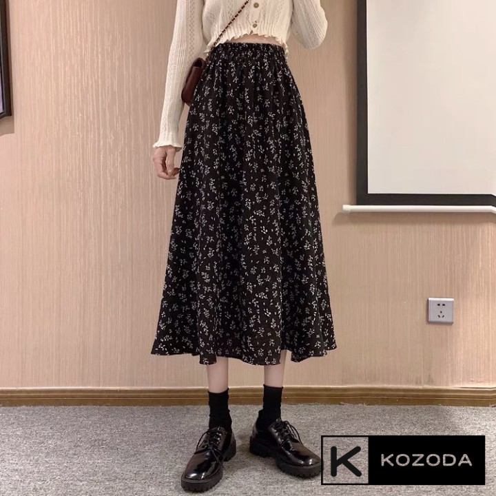Chân váy voan hoa nhí 2 lớp tầng ulzzang siêu xinh Quảng Châu nhiều màu vintage Kozoda Cv28 | BigBuy360 - bigbuy360.vn