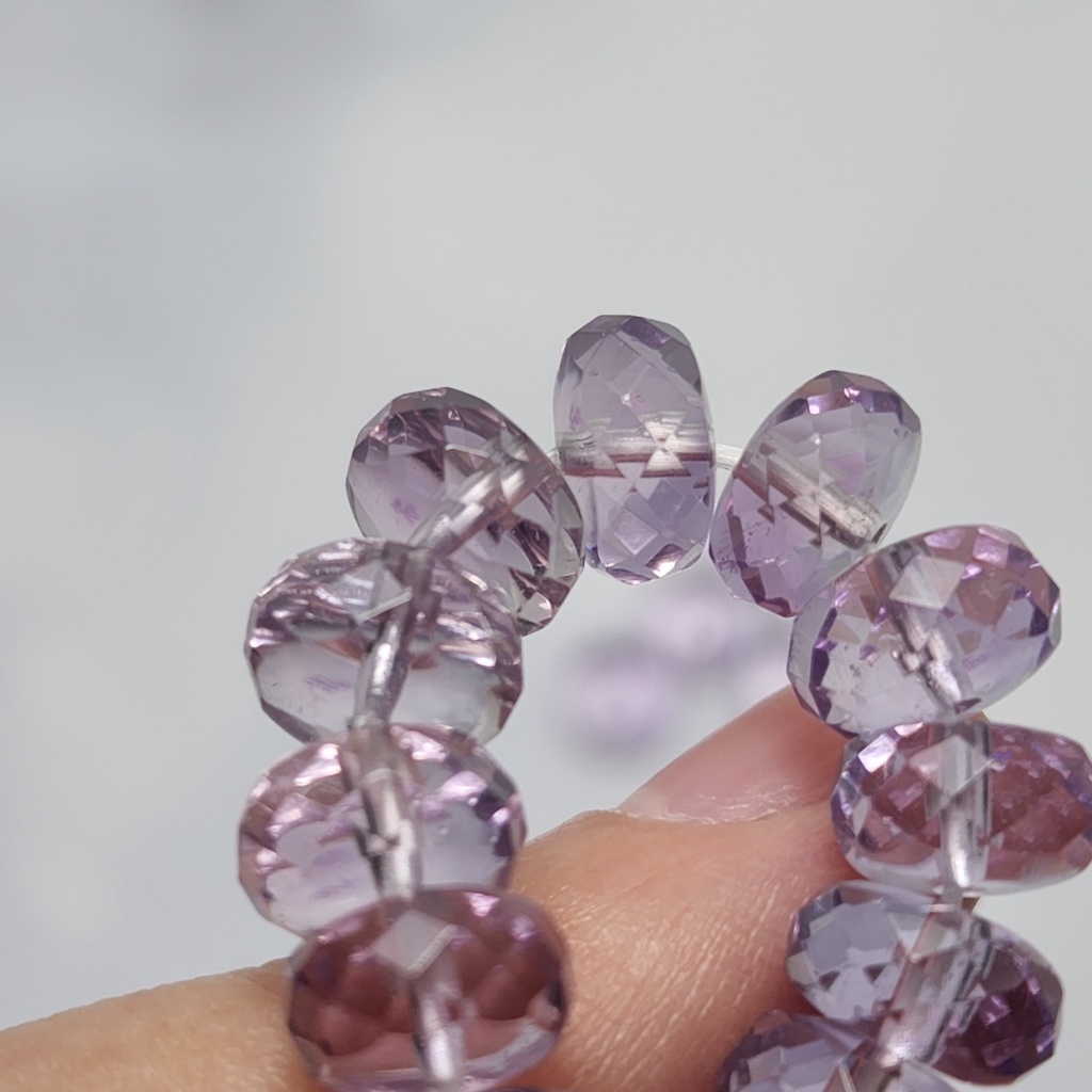 Hạt lẻ đá phong thủy T.A tím 6x9mm