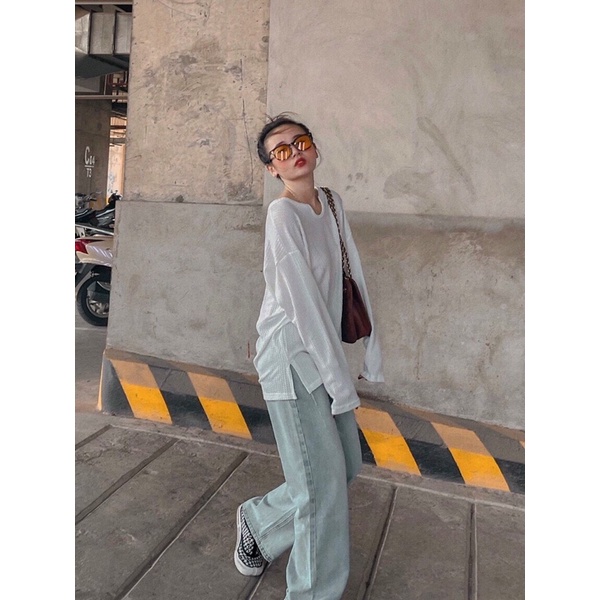 Áo Dài Tay Thu Đông nữ hot năm 2021. Chất Len Xốp dày dặn dáng basic cổ tim sang choảnh | BigBuy360 - bigbuy360.vn