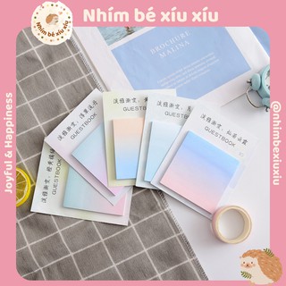 Giấy ghi chú/sticky note loang màu gam pastel 30 tờ