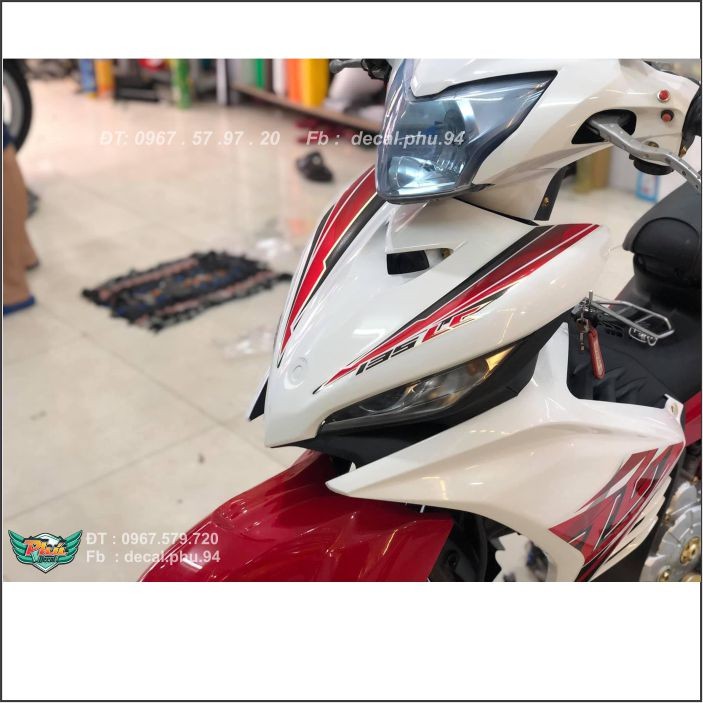 Tem Exciter 135 Lc trắng đỏ (V)
