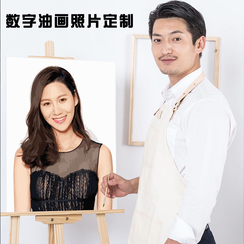 ♧๑tự làm sơn dầu kỹ thuật số tùy chỉnh theo đơn đặt hàng ảnh cặp đôi nhân vật vẽ tay giải nén màu sáng tạo tranh