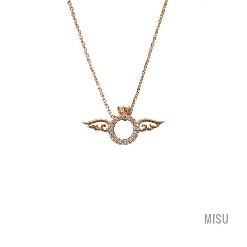 [Rẻ Vô Địch] Dây Chuyền Mạ Vàng Đính Đá Hình Đôi Cánh Thiên Thần Xinh Xắn - Misu Shop