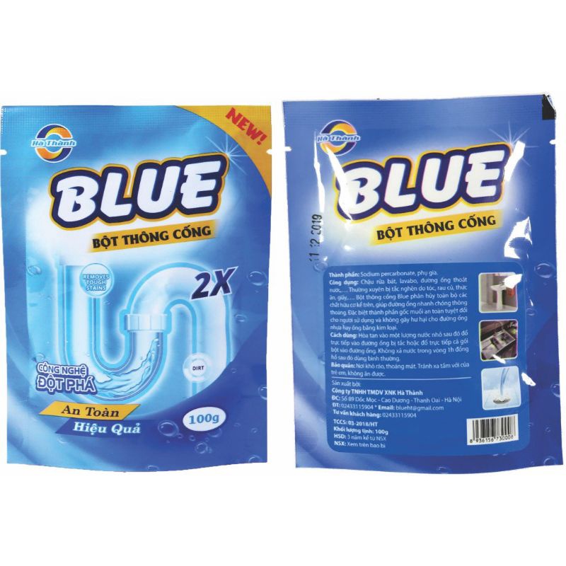 Bột Thông Cống BLUE Công Nghệ Đột Phá An Toàn Hiệu Quả 100Gr/Gói