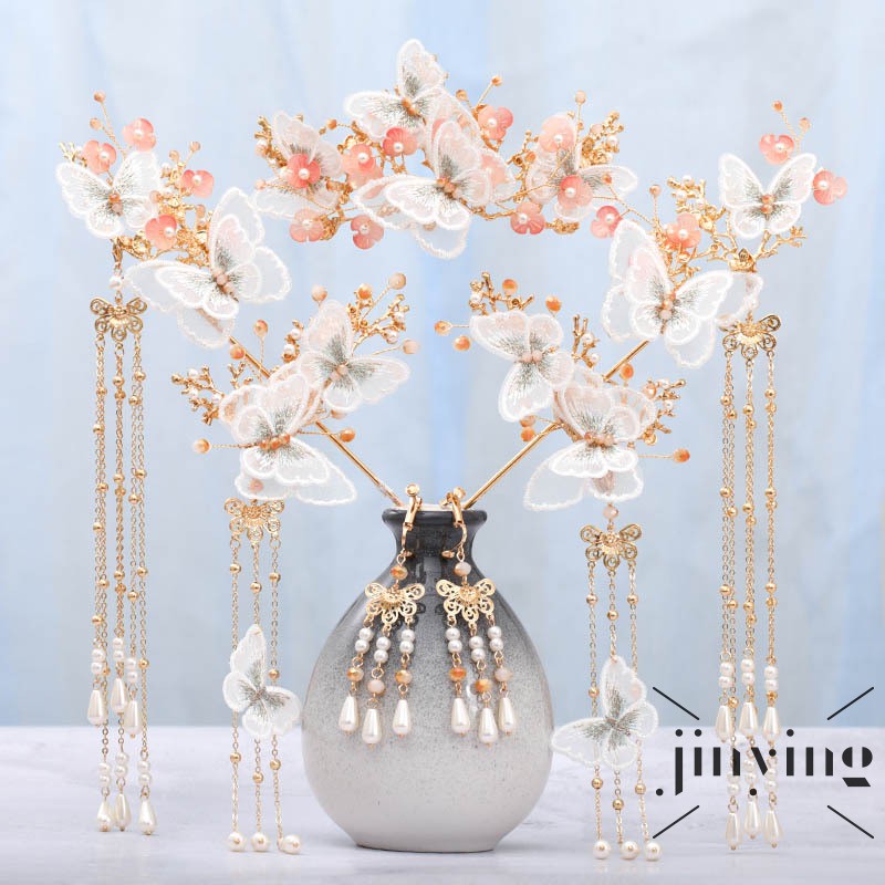 GETNOIVAS BUTTERFLY Bộ Trâm Cài Tóc Phong Cách Cổ Điển Thanh Lịch Dành Cho Nữ