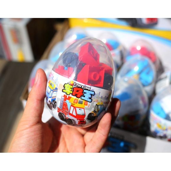 Bộ Gạch Nhựa Lắp Ghép Mini, Lắp Ráp Xe Oto Dạng Quả Trứng, Đồ Chơi Giáo Dục Cho Bé 07007