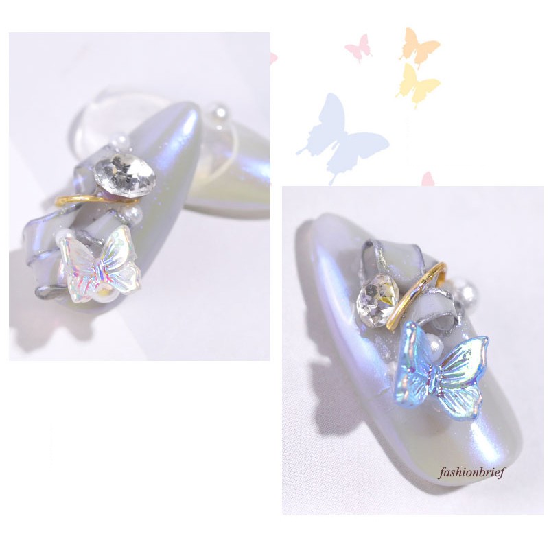 [Hàng mới về] Bộ 10 Phụ Kiện Gồm Nơ Trang Trí Móng Tay 3D Nhiều Màu Sắc