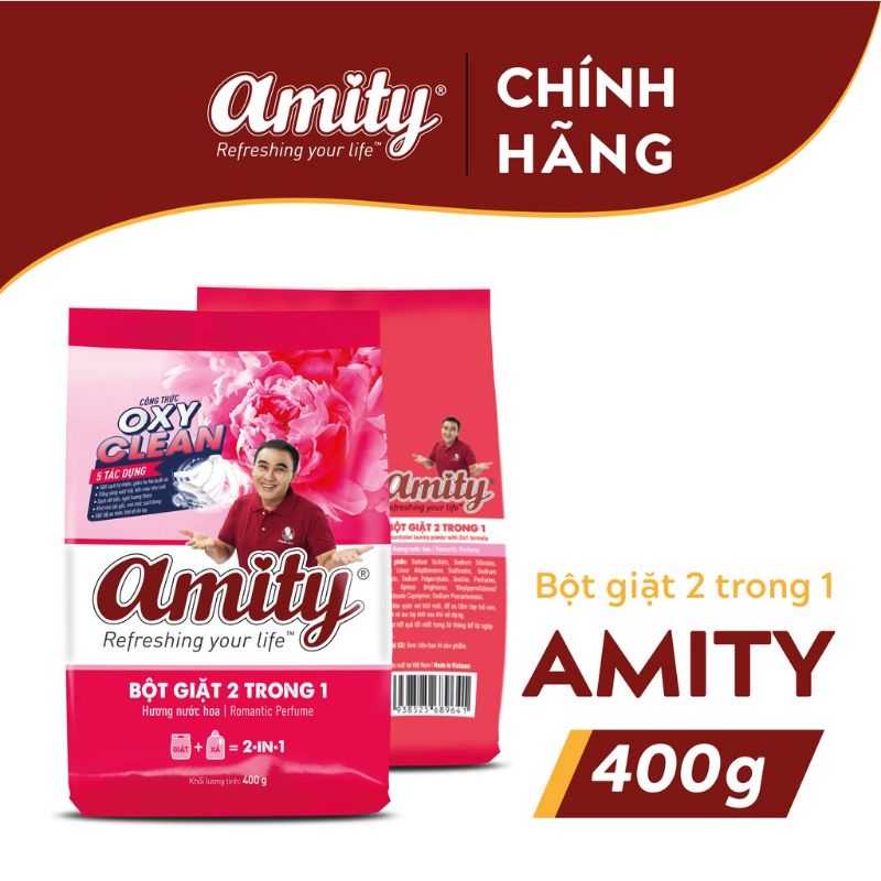 BỘT GIẶT XẢ AMITY 2 TRONG 1 TÚI 400G