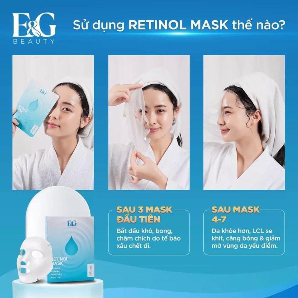 Mặt Nạ Dưỡng Da Retinol Mask E&amp;G Beauty Hàn Quốc Xóa Mờ Vết Nhăn, Thâm Nám, Cấp Ẩm Cho Da