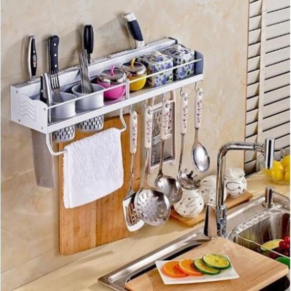 Kệ để đồ đa năng nhà bếp Kailang hợp kim nhôm đa năng tiên dụng có móc treo khăn