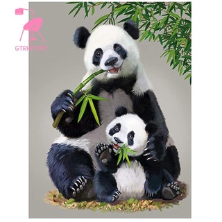 Bộ Tranh Đính Đá Tự Làm Hình Gấu Trúc Mẹ Và Bé