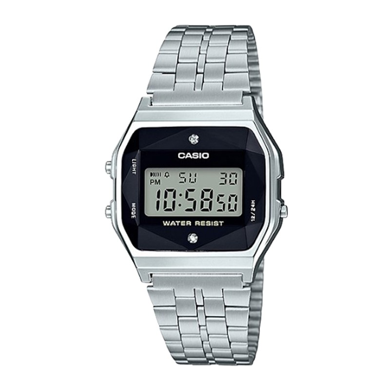 Đồng Hồ Nam Casio Standard A159WAD-1DF Chính Hãng - Dây Thép | Casio Standard A159WAD-1 Natural Diamond