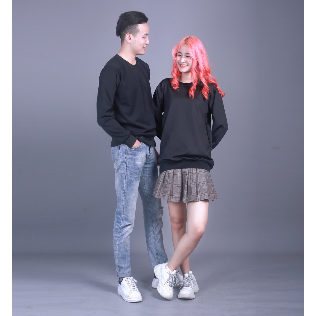 Áo Thu Đông Nam Nữ - Áo Nỉ Nam Dài Tay Basic Chất Liệu Poly Mềm Mịn-  TD68